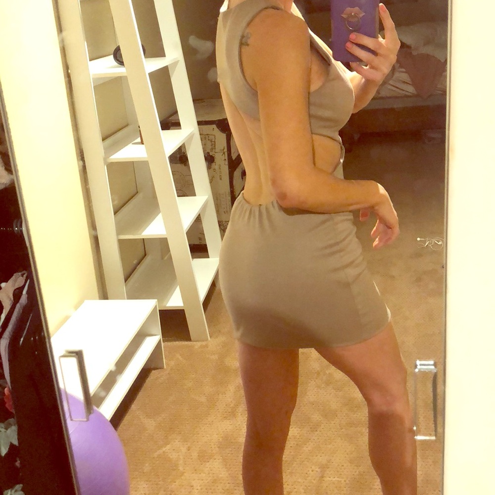 Beige Dress w/ Open Back